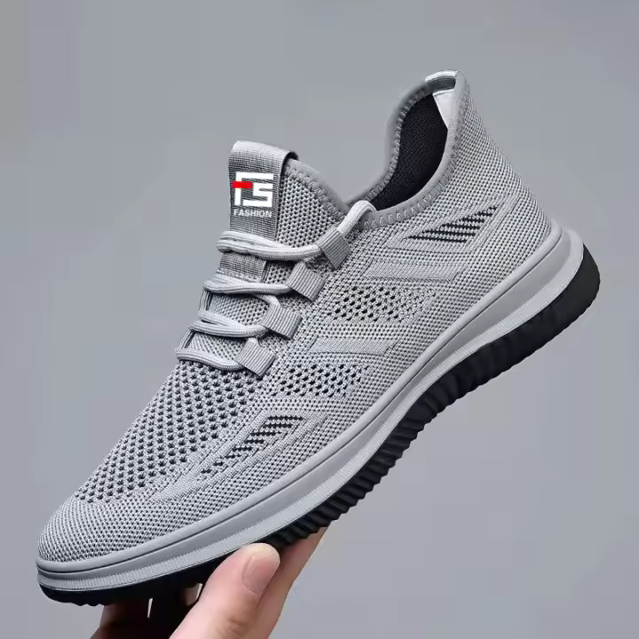 Zapatillas de deporte de moda de los hombres de malla transpirable zapatos casuales Fly Weave suela blanda elástica zapatos para correr al aire libre - 1