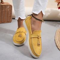 Nuevos mocasines planos de ante con punta redonda de talla grande para mujer, zapatos informales sin cordones - details 32