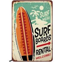 Letreros de tablas de Surf para hombres y mujeres, cartel de hojalata de Metal Vintage de bienvenida, decoración de pared para bares, restaurantes, cafés, 1 unidad - details 5