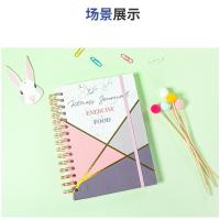 Libro de plan de fitness en inglés, reloj deportivo en libro de bobina de registro, correa suelta A5, cuaderno - details 9