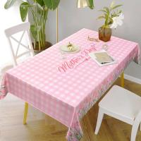 mantel a cuadros de tulipán rosa, decoración de boda impermeable para el día de la madre, fiesta, cocina, restaurante - details 2