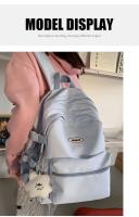 Nueva Mochila Sencilla para Estudiantes Universitarios Mochila de Color Sólido para Hombres y Mujeres - details 8