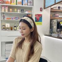 Diadema de encaje bordado de estilo coreano, borde ancho, lazo Floral, cuerda para el cabello, decoración de banda para el cabello con diamantes de imitación y flores de hadas - details 19