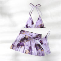 Bikini Tie-Dye con Sarong para mujer, traje de baño femenino Sexy, conjunto de Bikini de 3 piezas, ropa de baño - details 3