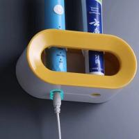 Soporte para cepillo de dientes eléctrico montado en la pared, soporte para cepillo de dientes autoadhesivo que ahorra espacio, drenaje rápido desmontable - details 7