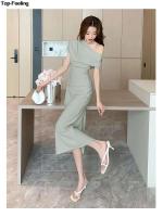 Elegante Vestido de Noche sin Hombros Moda de Verano Vestido de Graduación Coreana Slim de Un Pieza - details 6