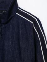 OUWU- Conjunto Vaquero De Calle Alta Para Mujer, Chaqueta Con Cremallera Y Cuello Levantado A Rayas Laterales, Pantalón Con Cordones, Nuevo Conjunto Informal De Moda Primavera 2025 Para Mujer - details 8