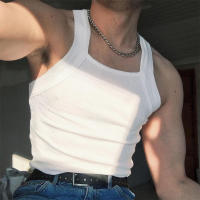 Chaleco Racerback ajustado sin mangas para hombre, Top blanco y negro, primavera y verano - details 5