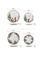Creative Christmas Ceramic Dinner Plate Round Plate Santa Claus Tableware Dessert Dish Household Fruit Snack Western Plates - details 1