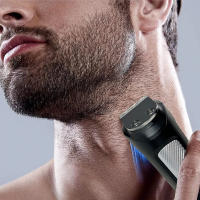 Kit de aseo para barba con cortapelos, maquinilla de afeitar eléctrica, resistente al agua IPX7, para bigote, cara, bolas, nariz, oreja, recortadora corporal - details 2