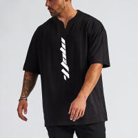 Camiseta Extra grande de algodón para hombre, camiseta de manga corta con estampado de cuello en V, de talla grande, de verano - details 3