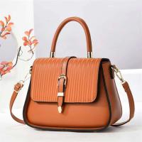Bolso de hombro diagonal de gran capacidad para mujer de alta gama a la moda y forro de PU con cierre abatible -21982 - details 15