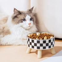 Cuenco de acero inoxidable antiasfixia para gatos, comedero antideslizante con soporte, cuenco elevado para gatos, rejilla/punto de onda, alimentador para perros de pie alto - details 2