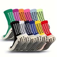 1/3/10 Pares de Calcetines Atléticos Antideslizantes con Pegamento de Puntos, Suela de Toalla Engrosada, Tejido de Malla Transpirable - Ideales para Correr y Deportes, para Hombres y Mujeres, Colores Surtidos, Calcetines Bonitos - details 2
