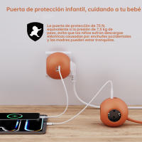 Enchufe multifunción con salida de corriente Enchufe europeo Adaptador de corriente para el hogar y la oficina de 3680 W con protección contra sobrecargas y salida estándar, tanto tipo C como USB están disponibles - details 6