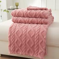 Tuff-manta de franela a rayas de terciopelo para adultos, funda de cama suave, colcha mullida de punto cálido, sofá y dormitorio, Invierno - details 3