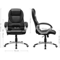 Giratoria Oficina, Estudio, Ergonómica, PU, ​​con Ruedas, Negro, 76x66x32 - details 6