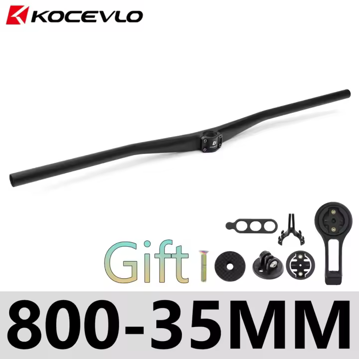 Kocevlo-Manillar integrado de carbono para bicicleta de montaña, UD mate, 35x800mm, AM FR, con soporte para ordenador - 1