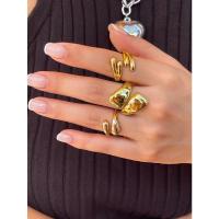 Juego de Anillos Geométricos Asimétricos para Mujer - Bisutería Urbana de Lujo, Diseño Vanguardista con Toque Hip-Hop, Joyería de Acero Quirúrgico y Titanio - details 13