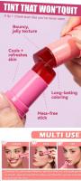 Marca fabrica contorno multicolor hidratante labio mejilla doble propósito blanco marca Logo Jelly Blush Stick - details 3