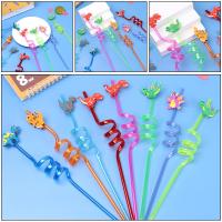Pajitas reutilizables con diseño de dinosaurio para niños, suministros coloridos para fiestas, decoración para beber, de plástico, 8 piezas - details 6