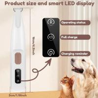 New Dog Paw Trimmer with LED Light Fully Waterproof Pet Hair Trimmer with LED Display Dog Clippers for Grooming 18mm Widen Blade - details 5