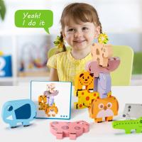 Bloques de construcción de madera para niños, juguetes de animales apilables, regalos para niños y niñas, 2, 3 y 4 años - details 4
