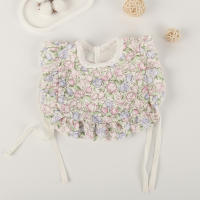 Bib De Bebé De Algodón 100% Con Encaje Retro Y Volante 4 Capas Impermeable Para Niños Y Niñas Estilo Vintage Con Patrón Floral - details 15