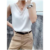 Blusa de seda satinada para mujer, camisa elegante de Estilo Vintage para oficina, básica de gasa, color negro, para verano, 2022 - details 13