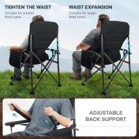 Silla de Camping Plegable 230KG Cargable Silla Plegable 62cm Anchura de Asiento con Bolsillo Lateral y Portavasos Silla Plegable de Gran Tamaño para Camping Exterior Balcón Jardín - details 11