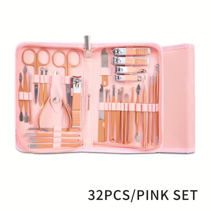 Juego de Herramientas de manicura, Kit profesional de cortaúñas y pedicura, alicates y cortador de cutículas, 7/32 piezas - 1