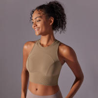 Tops para mujer, Top moldeador de punto de Color sólido, ropa de Yoga recortada en la espalda, deportes, correr, camiseta sin mangas - details 18