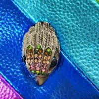 Moda Nuevo Arco Iris Color Empalme Bolsa Pájaro Cabeza Cadena Hombro Crossbody Señoras Bolsa - details 14