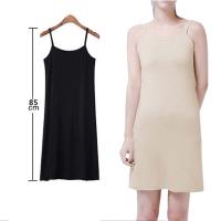 Vestido Casual de Colores Sólidos de Poliéster Top de Tank Largo con Correas - details 3