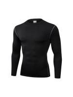 2025 Camiseta deportiva de manga larga para hombre con alta elasticidad y mangas largas de color sólido de secado rápido - details 4