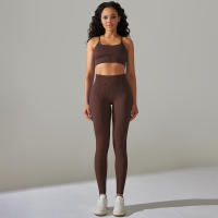 Hamidou-Conjunto de ropa deportiva de dos piezas para mujer, Leggings de cintura alta para gimnasio, Top corto, trajes deportivos de Fitness, ropa deportiva con lavado ácido - details 21
