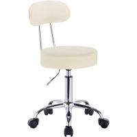 Trabajo de 1 Pieza Giratorio Taburete de Silla giratoria Silla de Oficina con Respaldo de Altura Regulable en Crema - details 0