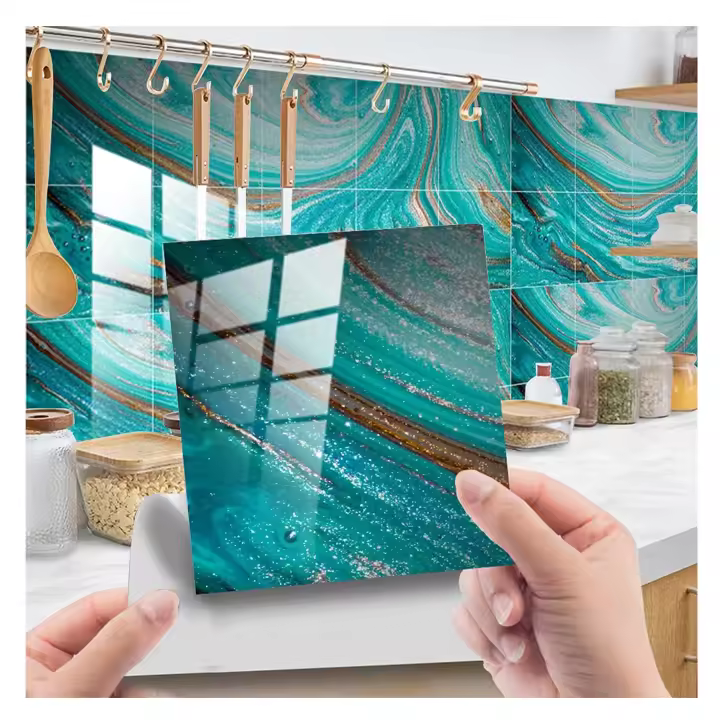 Pegatinas para azulejos, impermeables, a prueba de aceite, PVC, para cocina y baño, 20 unidades - 1