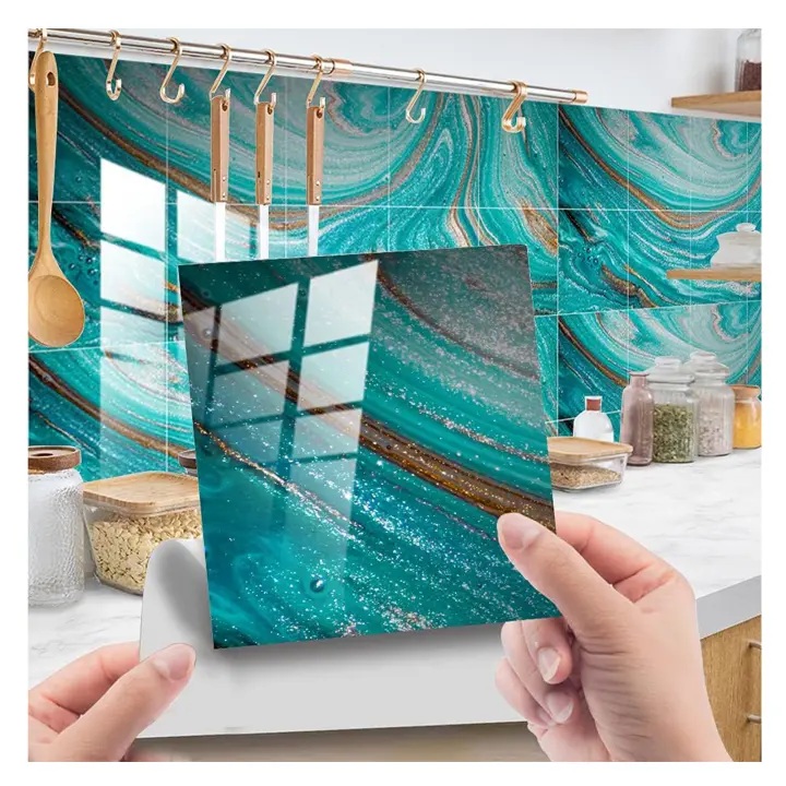 Pegatinas para azulejos, impermeables, a prueba de aceite, PVC, para cocina y baño, 20 unidades - 1