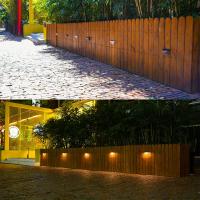 Lámpara de Valla Solar para Exteriores 4pack Luz de Piso Solar Luz de Pared Solar Impermeable Iluminación de Valla con Energía Solar Montaje en Pared - details 1