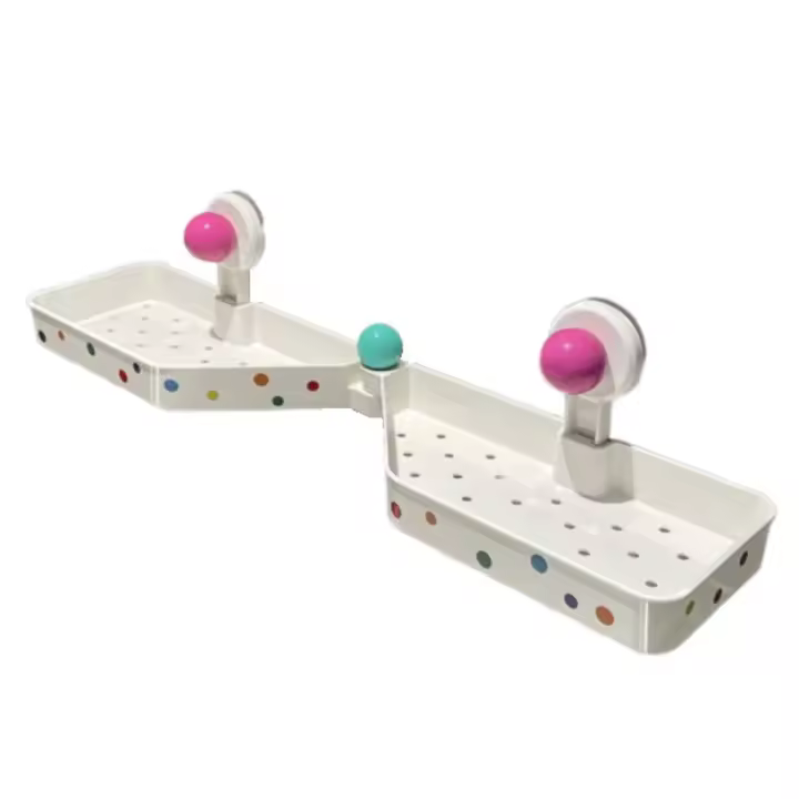 Estante de almacenamiento para grifo con ventosa, organizador de almacenamiento para ducha sin perforaciones de plástico, estante de baño impermeable de gran capacidad - 1