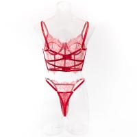 Conjunto de lencería Sexy de encaje Floral, corpiño, sujetador, conjuntos de bragas, ropa interior transparente sin forro, traje sexual de encaje con pestañas huecas - details 14