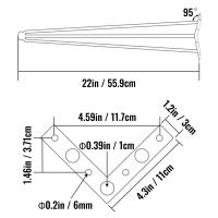 SucceBuy Juego de 4 patas de mesa con horquilla de 22 pulgadas, patas negras de acero al carbono resistente, capacidad de 220 libras, ideal para bancos, escritorios y mesas de comedor de bricolaje - details 1