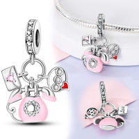 Encanto de Comunicación de Amor en Plata de Ley 925 Cuentas de Circonio Cúbico para Hacer Joyería - details 2