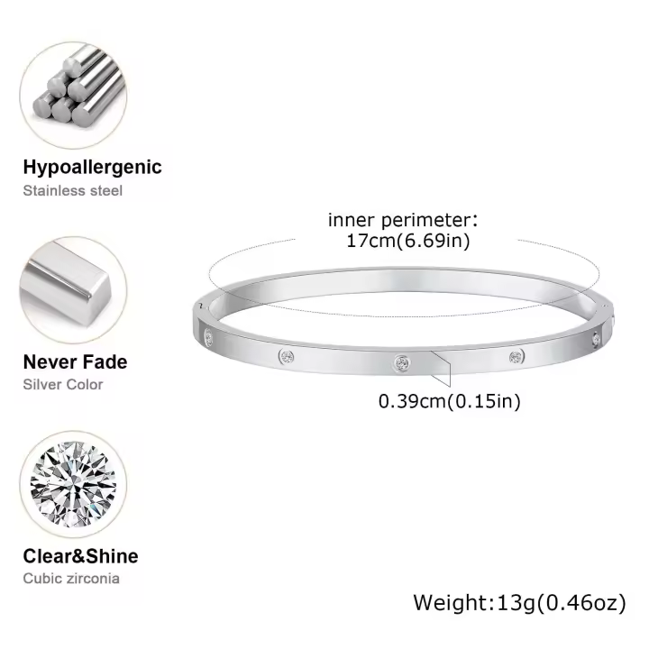 Set de Pulseras VNOX Perlas de Acero Inoxidable Plateadas Doradas, Diseño Apilado Sencillo, Regalo Perfecto para Ella - 1