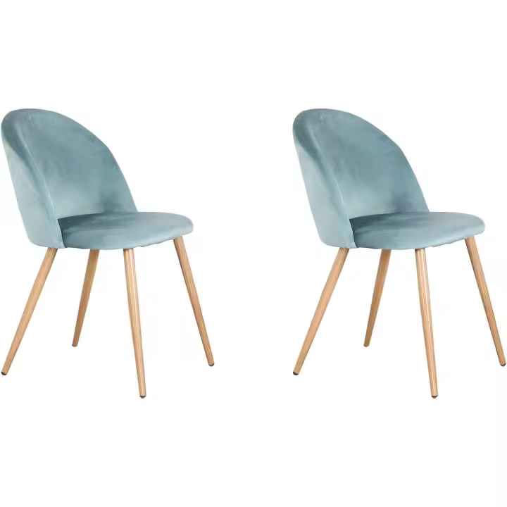 Juego 4 Sillas Comedor Tapizadas Laterales con Respaldo Asiento Terciopelo Suave y Patas Metal Ajustables, Ver - 1