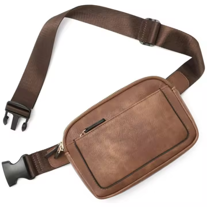 Mini riñonera para mujer, bandolera de piel sintética, ajustable, con correa para el hombro - 1
