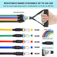 11 unids/set de tubos bandas elásticas de resistencia gimnasio en casa de entrenamiento de fuerza cuerda Yoga tensión de la banda de equipos de Fitness - details 0