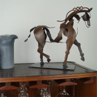 Escultura de caballo de Metal LED, escultura de Animal, decoración del hogar, restaurante, regalo de inauguración de la casa - details 2