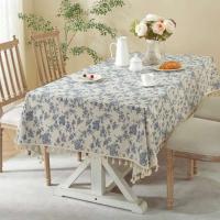 Mesa central de lino floral INS y algodón vintage, funda para restaurante, mantel, tapete para picnic, fondo de fotografía, habitación - details 5